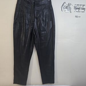 Zara Black Cropped Faux Leather Pants